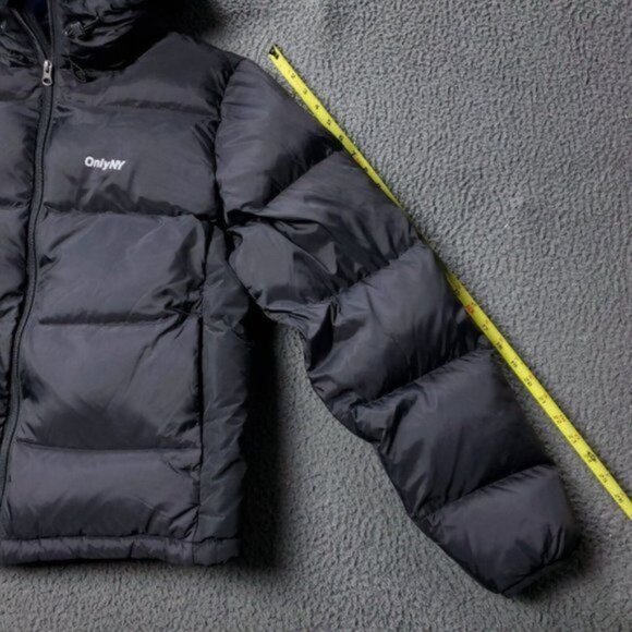 New ONLY NY Jacket Mens S Small Packable Snorkel Puffer Down Nylon Black - Picture 8 of 9